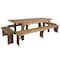Flash Furniture Rectangle Antique Farm Table , 40"; 96", 40-1/4" W 30"; 17-3/4" H,  XA-FARM-5-GG - alternate 2
